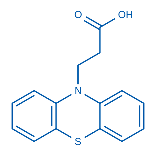 3-(10H-吩噻嗪-10-基)丙酸 结构式