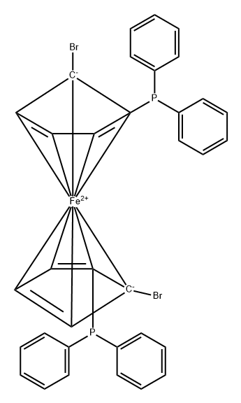 1,1'-二溴-2,2'-双(二苯基膦)二茂铁, (1R,1'R)-rel- 结构式