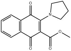 2-萘甲酸-1,4-二氢-1,4-二氧代-3-(1-吡咯烷基)-甲酯 结构式