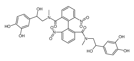 [1,1'-Biphenyl]-2,2'-dicarboxamide, N2,N2'-bis[2-(3,4-dihydroxyphenyl)-2-hydroxyethyl]-N2,N2'-dimethyl-6,6'-dinitro- 结构式