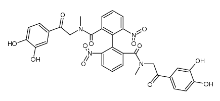 N2,N2'-双[2-(3,4-二羟基苯基)-2-氧代乙基]-N2,N2'-二甲基-6,6'-二硝基-[1,1'-联苯]-2,2'-二甲酰胺 结构式