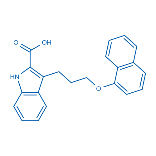 3-(3-(萘-1-基氧基)丙基)-1H-吲哚-2-羧酸 结构式