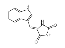 (5Z)-5-(1H-吲哚-3-亚甲基)咪唑烷-2,4-二酮 结构式