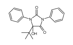 5-叔丁基-5-羟基-1,3-二苯基咪唑烷-2,4-二酮 结构式