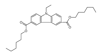 9H-Carbazole-3,6-dicarboxylic acid, 9-ethyl-, 3,6-dihexyl ester 结构式