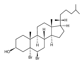 (1R,3aS,3bS,5R,5aR,7S,9aR,9bS,11aR)-5,5a-二溴-9a,11a-二甲基-1-[(2R)-6-甲基庚-2-基]-十六氢-1H-环戊并[a]菲-7-醇 结构式