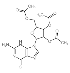 2-氨基-9-(三-O-乙酰基-β-D-阿拉伯呋喃糖基)-1,9-二氢嘌呤-6-硫酮 结构式