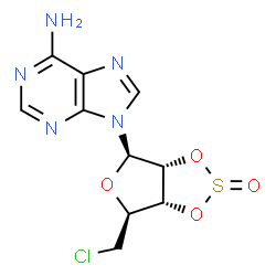 9H-Purin-6-amine, 9-[(3aR,4R,6S,6aR)-6-(chloromethyl)tetrahydro-2-oxidofuro[3,4-d]-1,3,2-dioxathiol-4-yl]- 结构式