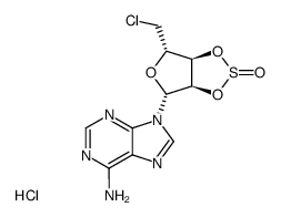 5'-氯-5'-脱氧腺苷环2',3'-亚硫酸酯盐酸盐 结构式