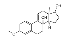 3-甲氧基-8α-雌甾-1,3,5(10),9(11)-四烯-8,17β-二醇 结构式