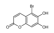 5-溴-6,7-二羟基-2H-1-苯并吡喃-2-酮 结构式