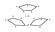 三(环戊二烯)镧(III) 结构式