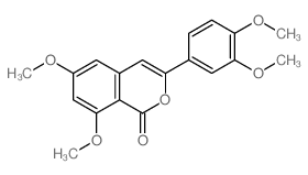 3-(3,4-二甲氧基苯基)-6,8-二甲氧基异苯并吡喃-1-酮 结构式