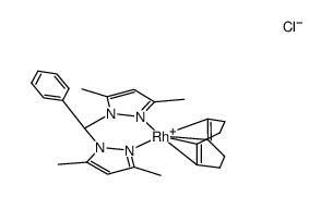 Rhodium(1+), [(1,2,5,6-η)-1,5-cyclooctadiene][1,1'-(phenylmethylene)bis[3,5-dimethyl-1H-pyrazole]-N2,N2']-, chloride (9CI) 结构式
