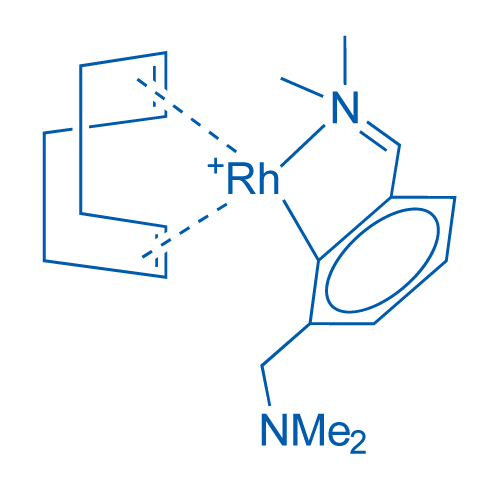 [2,6-双(二甲氨基甲基)苯基-C,N][(1,2,5,6-η)-1,5-环辛二烯]铑 结构式