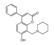 7-羟基-4-苯基-8-(哌啶-1-基甲基)色烯-2-酮 结构式