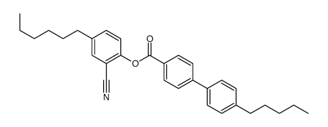 [1,1'-Biphenyl]-4-carboxylic acid, 4'-pentyl-, 2-cyano-4-hexylphenyl ester 结构式