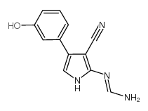N'-(3-氰基-4-(3-羟基苯基)-1H-吡咯-2-基)甲脒 结构式