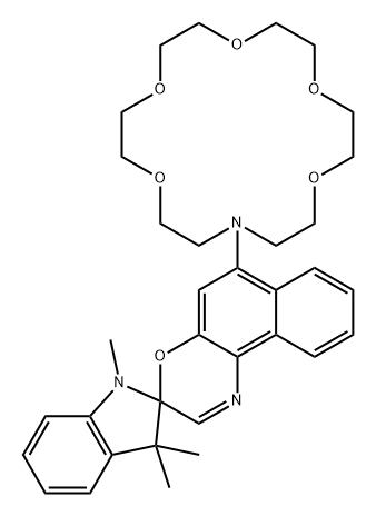 Spiro[2H-indole-2,3'-[3H]naphth[2,1-b][1,4]oxazine], 1,3-dihydro-1,3,3-trimethyl-6'-(1,4,7,10,13-pentaoxa-16-azacyclooctadec-16-yl)- 结构式