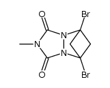 5,7-二溴二氢-2-甲基-5,7-亚甲基-1H,5H-吡唑并[1,2-a][1,2,4]三唑-1,3(2H)-二酮 结构式