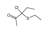 3-氯-3-(乙硫基)-2-戊酮 结构式
