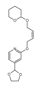 (Z)-4-(1,3-二噁戊环-2-基)-2-((4-((四氢-2H-吡喃-2-基)氧代)丁-2-烯-1-基)氧代)吡啶 结构式