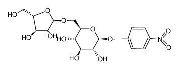 4-硝基苯基-6-O-α-L-阿拉伯呋喃糖基-β-D-吡喃葡萄糖苷 结构式