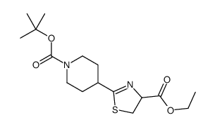 1-Boc-4-(4-乙氧羰基-4,5-二氢噻唑-2-基)哌啶 结构式