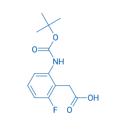 (2-叔丁氧基羰基氨基-6-氟苯基)-乙酸 结构式