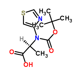 BOC-D-4-噻唑丙氨酸 结构式