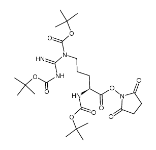 11-Oxa-2,4,9-triazatridecanoic acid, 4-[(1,1-dimethylethoxy)carbonyl]-8-[[(2,5-dioxo-1-pyrrolidinyl)oxy]carbonyl]-3-imino-12,12-dimethyl-10-oxo-, 1,1-dimethylethyl ester, (S)- (9CI) 结构式