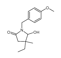 4-乙基-5-羟基-1-(4-甲氧基苄基)-4-甲基吡咯烷-2-酮 结构式