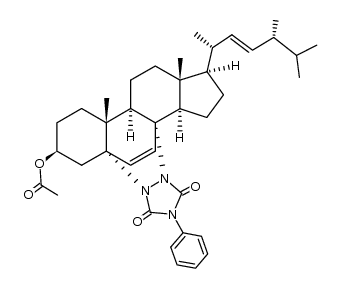 4a,13b-Etheno-1H,9H-benzo[c]cyclopenta[h][1,2,4]triazolo[1,2-a]cinnoline-1,3(2H)-dione, 6-(acetyloxy)-5,6,7,8,8a,8b,10,10a,11,12,13,13a-dodecahydro-8a,10a-dimethyl-2-phenyl-11-[(1R,2E,4R)-1,4,5-trimethyl-2-hexenyl]-, (4aS,6S,8aR,8bR,10aR,11R,13aR,13bS)- 结构式