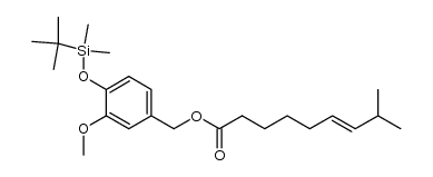 6-Nonenoic acid, 8-methyl-, [4-[[(1,1-dimethylethyl)dimethylsilyl]oxy]-3-methoxyphenyl]methyl ester, (6E)- 结构式