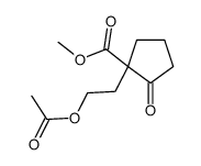 1-(2-乙酰氧基乙基)-2-氧代环戊烷羧酸甲酯 结构式