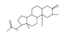17β-乙酰氧基-2α-甲基-5α-雄甾烷-3-酮 结构式