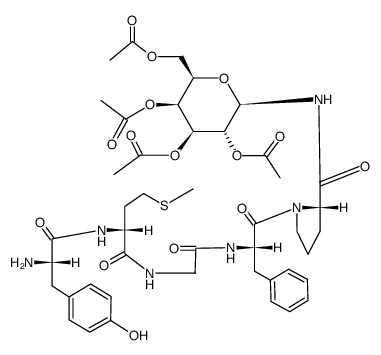 L-Prolinamide, L-tyrosyl-D-methionylglycyl-L-phenylalanyl-N-(2,3,4,6-tetra-O-acetyl-β-D-galactopyranosyl)- (9CI) 结构式