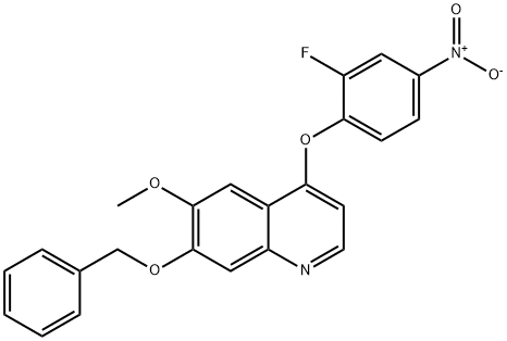 7-苄氧基-4-(2-氟-4-硝基苯氧基)-6-甲氧基喹啉 结构式