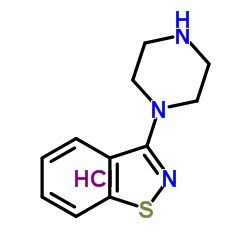 3-(1-哌嗪基)苯并异噻唑盐酸盐 结构式