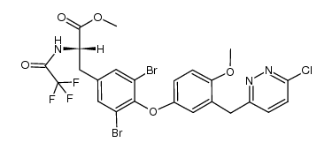 L-Tyrosine, 3,5-dibromo-O-[3-[(6-chloro-3-pyridazinyl)methyl]-4-methoxyphenyl]-N-(trifluoroacetyl)-, methyl ester (9CI) 结构式
