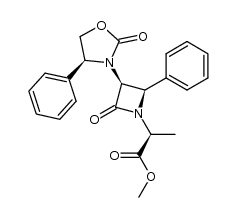 1-Azetidineacetic acid, α-methyl-2-oxo-3-[(4S)-2-oxo-4-phenyl-3-oxazolidinyl]-4-phenyl-, methyl ester, (αS,3S,4R)- 结构式