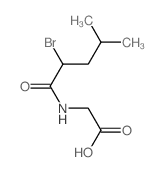 2-[(2-溴-4-甲基戊酰基)氨基]乙酸 结构式