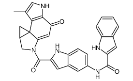 1H-Indole-2-carboxamide, N-(2-((4,5,8,8a-tetrahydro-7-methyl-4-oxocycl opropa(C)pyrrolo(3,2-e)indol-2(1H)-yl)carbonyl)-1H-indol-5-yl)-, (+-)- 结构式
