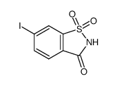 6-碘-1,2-苯并异噻唑-3(2H)-酮 1,1-二氧化物 结构式