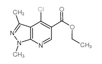 1,3-二甲基-4-氯-1H-吡唑并[3,4-B]吡啶-5-甲酸乙酯 结构式