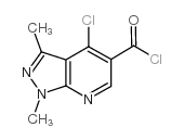 4-氯-1,3-二甲基吡唑并[3,4-B]吡啶-5-羰酰氯 结构式