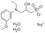 N-乙基-N-(2-羟基-3-磺丙基)-3-甲氧基苯胺钠盐二水合物 结构式