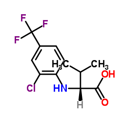 2-[2-氯-4-(三氟甲基)苯胺基]-3-甲基丁酸 结构式