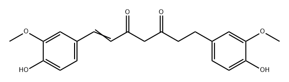 1-庚烯-3,5-二酮,1,7-双(4-羟基-3-甲氧基苯基)- 结构式