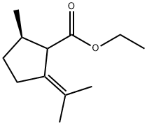 (2R)-2-甲基-5-(丙烷-2-亚基)环戊烷甲酸乙酯 结构式